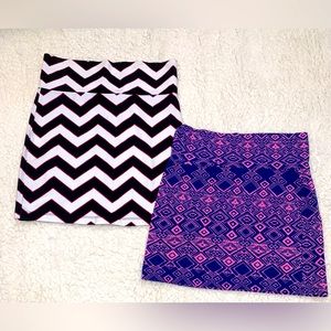 Charlotte Russe Vintage Mini Skirt Bundle Chevron Geometric Women’s Medium Y2K